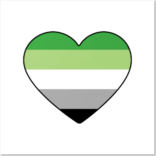 Aromantic Pride Heart Posters and Art